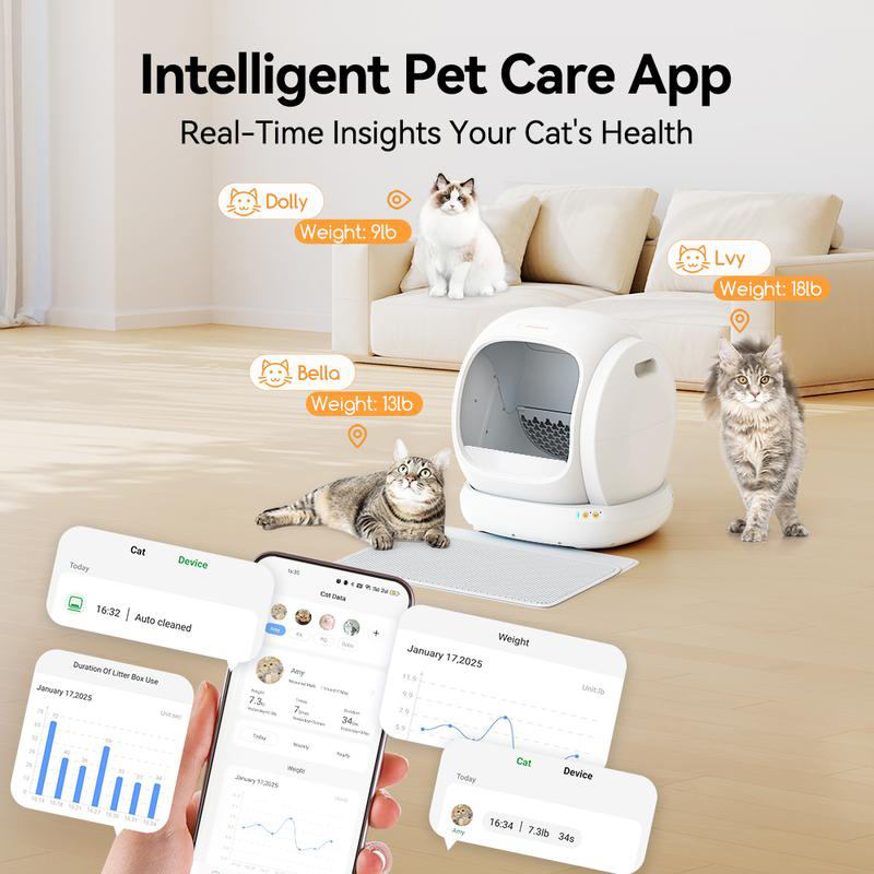 75L Self-Cleaning Cat Litter Box