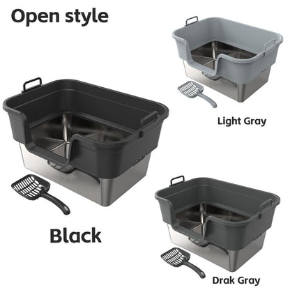 High-Wall Stainless Litter Box