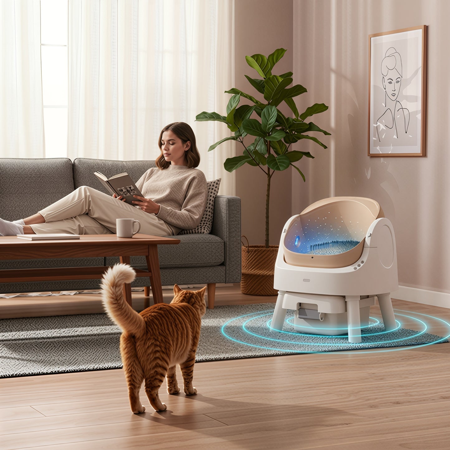 Hands-Free Cat Litter System